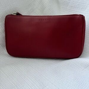 Vintage Coach red leather zip pouch bag
